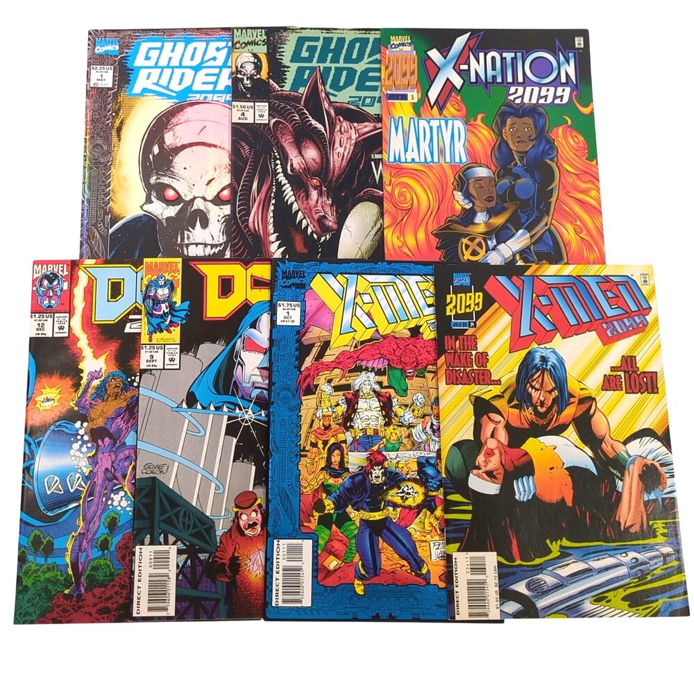 Marvel 2099 Comic Book Lot of 7 X-Men Ghost Rider Doom X-Nation VF+ 1st Issues